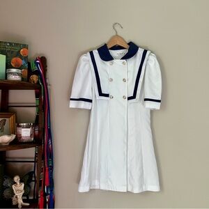 White and Navy Sailor Dress